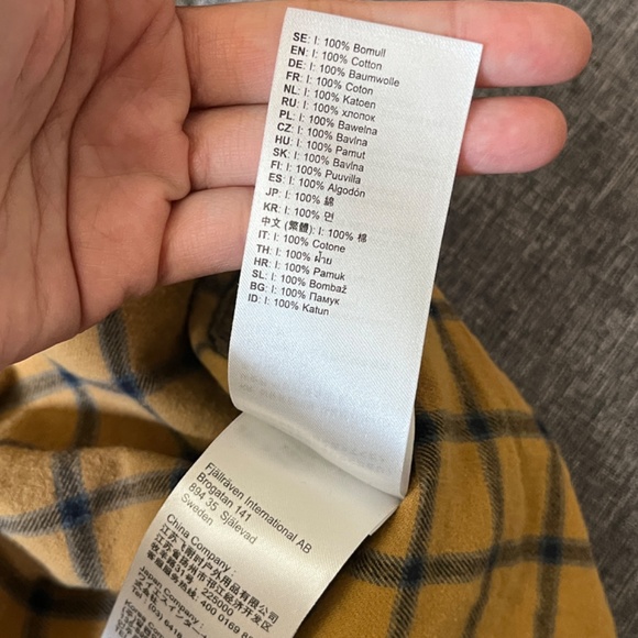 Fjallraven Ovik Flannel Check Plaid Shirt - Men's Size M - Tan - Picture 8 of 12